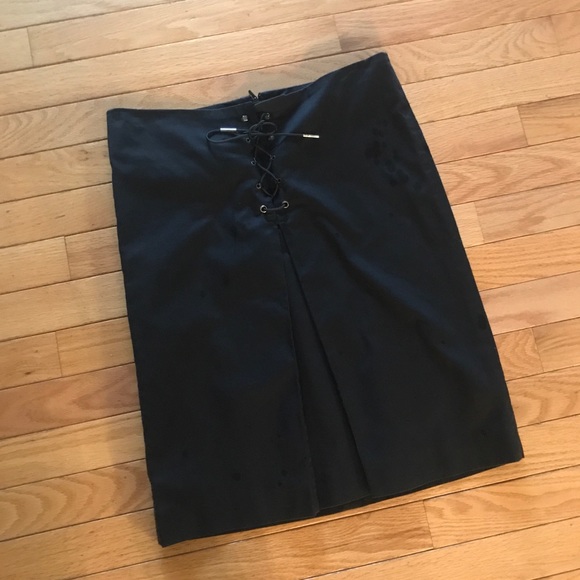 Gucci black lace up pencil skirt size 38 - Picture 4 of 10